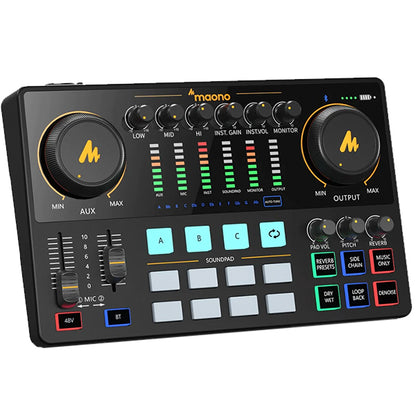 Maono Maonocaster AME2 Audio Interface and Podcast Mixer Built in Preamp (E2 AME2 Gen2)