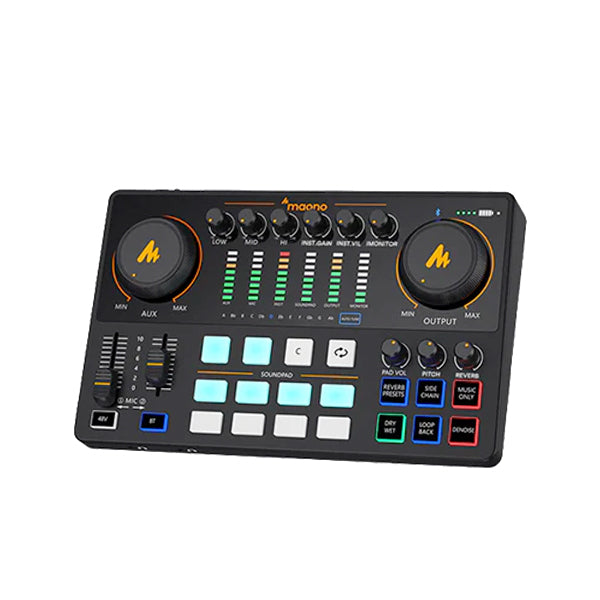 Maono Maonocaster AME2 Audio Interface and Podcast Mixer Built in Preamp (E2 AME2 Gen2)