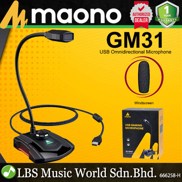 Maono AU-GM31 Omnidirectional USB Gooseneck Microphone Condenser Mic (GM31)