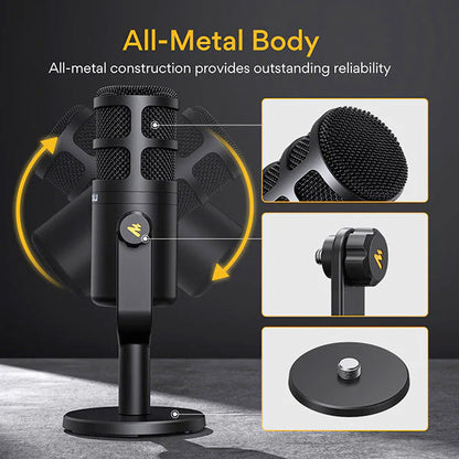 Maono PD100 Podcast Dynamic XLR Microphone Kit Cardioid Pattern Mic with Desktop Stand