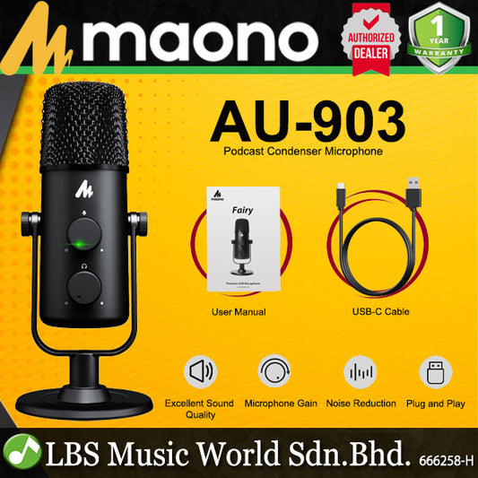 Maono AU-903 USB Microphone Omnidirectional Studio Condenser Microphone for Podcast (AU903)