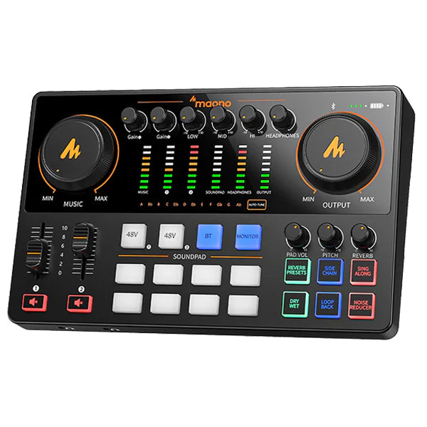 Maono Maonocaster AME2 Audio Interface and Podcast Mixer Built in Preamp (E2 AME2 Gen2)