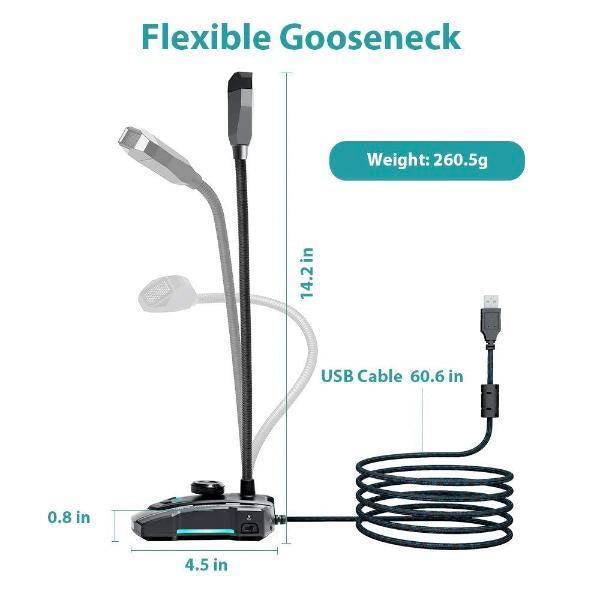 Maono AU-GM31 Omnidirectional USB Gooseneck Microphone Condenser Mic (GM31)