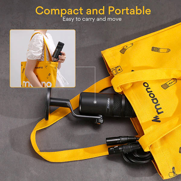 Maono PD100 Podcast Dynamic XLR Microphone Kit Cardioid Pattern Mic with Desktop Stand