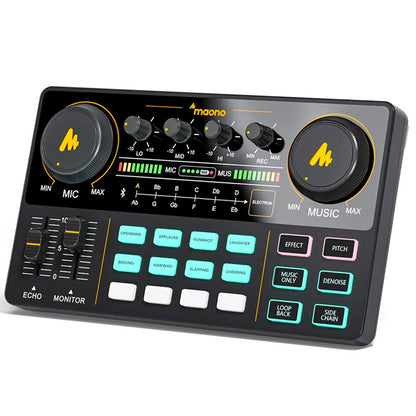 Maono Maonocaster Lite AM200 Audio Interface Podcast Mixer with Bluetooth