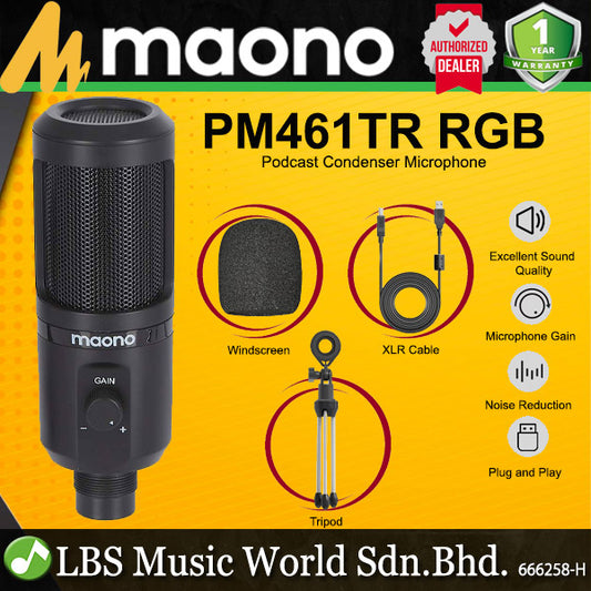 [Discontinued] Maono AU-PM461TR RGB USB Microphone Cardioid Condenser Mic (PM461TR)