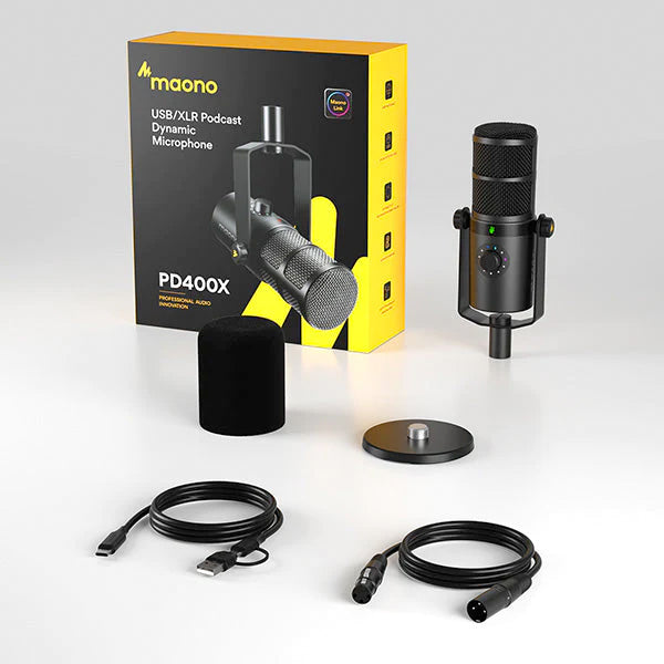 Maono PD400X Podcasters USB or XLR Dynamic Cardioid Microphone Plug and Play Mic (PD400 X)