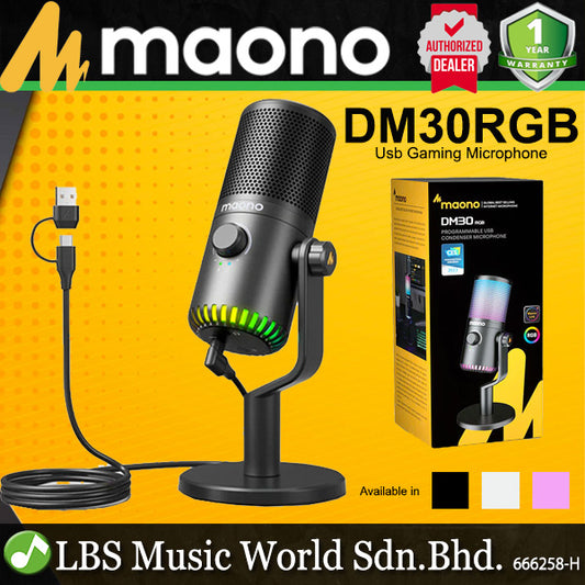 Maono DM30RGB Plug and Play USB Gaming Microphone Cardioid Pattern Mic (DM30 RGB)