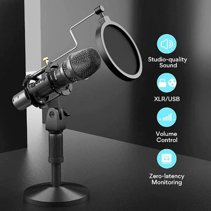 Maono HD300T USB or XLR Dynamic Cardioid Mic Broadcast Microphone (HD300 T)