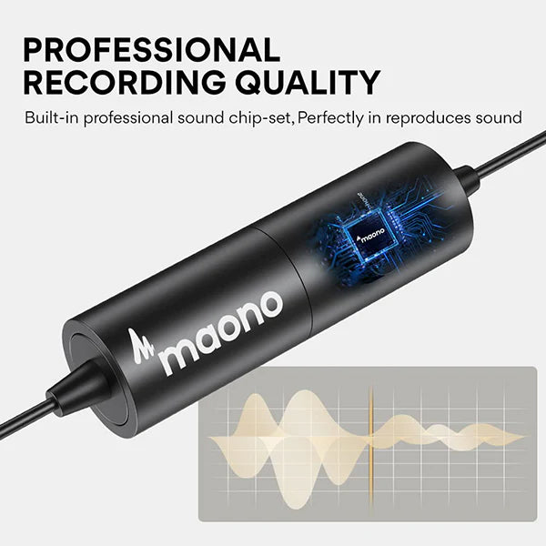Maono AU100 3.5MM Lavalier Omnidirectional Mic Capsule Clip On Microphone