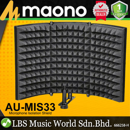 Maono AU-MIS33 3 Panel Microphone Isolation Shield Pop Filter (AU MIS33)