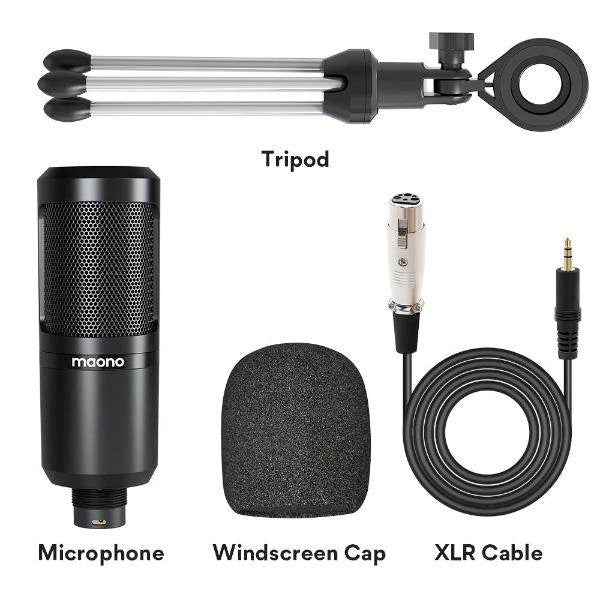 Maono AU-360TR Condenser Cardioid Mic Podcast USB Microphone Kit (360TR)