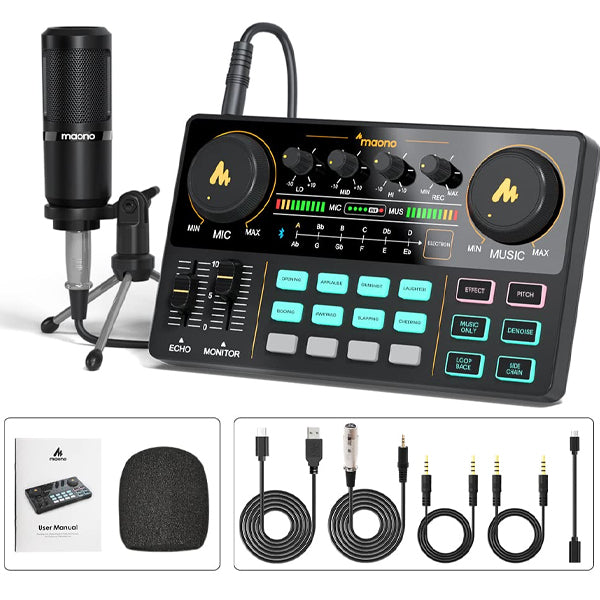 Maono AM200S1 Maonocaster Lite AM200 Podcast Equipment Bundle with Microphone (AM200 S1)