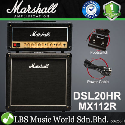 Marshall DSL20HR 20 Watt 2 Channel Tube Head Guitar Speaker Amplifier with Amp Effect (DSL20 HR)