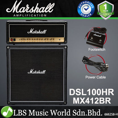 Marshall DSL100HR 100 Watt Tube Head Guitar Speaker Amplifier with 2 Channel Amp (DSL100 HR)