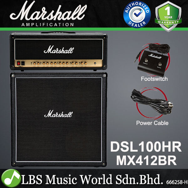 Marshall DSL100HR 100 Watt Tube Head Guitar Speaker Amplifier with 2 Channel Amp (DSL100 HR)