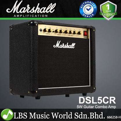 Marshall DSL5CR 5 Watt 1x10" 2 Channels Tube Guitar Combo Amp Amplifier (DSL 5CR)