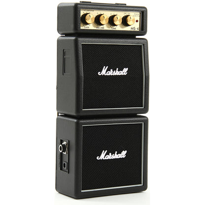 Marshall MS-4 1 Watt Electric Guitar Micro Stack Amp Speaker Battery Powered Amplifier Black (MS-4 / MS 4)