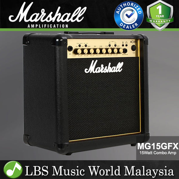 Marshall MG15G Gold Series 15W Electric Guitar Amp Combo Amplifier (MG15GR MG15GFX)