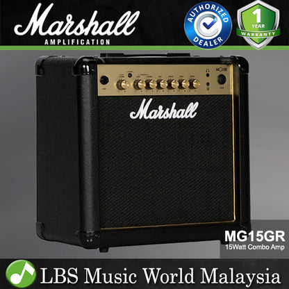 Marshall MG15G Gold Series 15W Electric Guitar Amp Combo Amplifier (MG15GR MG15GFX)