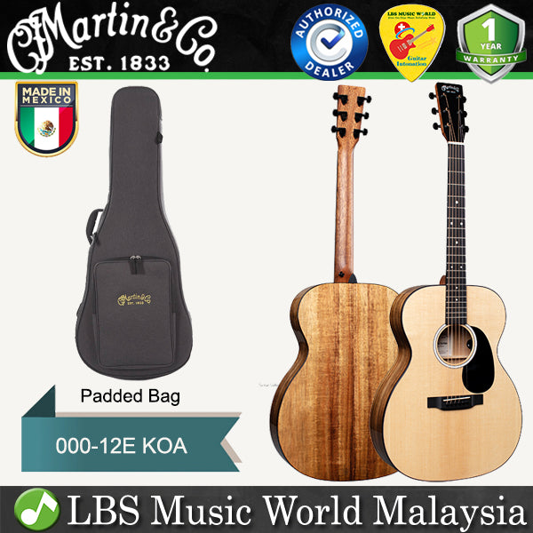Martin 000-12E Auditorium Sitka Spruce Top Acoustic Electric Guitar with Gig Bag (00012E 000 12E)
