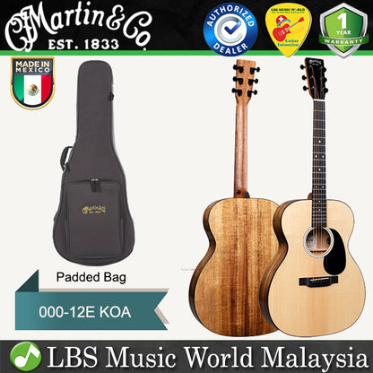 Martin 000-12E Auditorium Sitka Spruce Top Acoustic Electric Guitar with Gig Bag (00012E 000 12E)