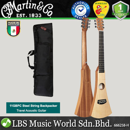 Martin 11GBPC Steel String Backpacker Sitka Spruce Top Tone Wood B&S Padded Bag (11GBPC 11 GBPC)