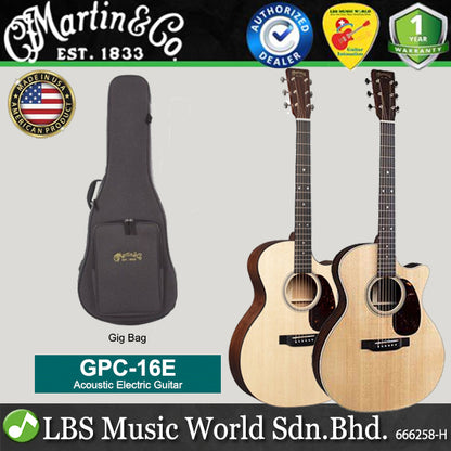 Martin GPC-16E 16 Series Spruce Top Cutaway Acoustic Electric Guitar with Bag (GPC16E GPC16 E)
