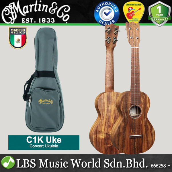 Martin C1K Uke Concert Ukulele With Koa Woods and Gig Bag (C1K C 1K)