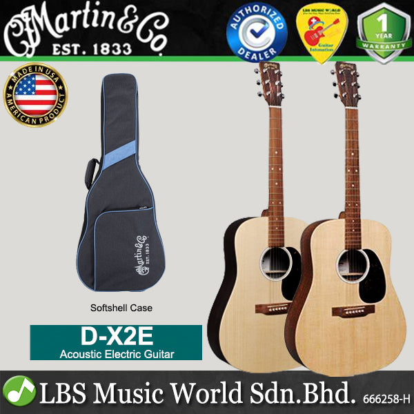 Martin D-X2E Dreadnought Spruce Top Acoustic Electric Guitar (DX2E DX2 E)