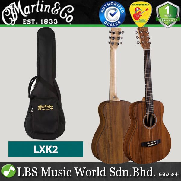 Martin LXK2 Little Martin Koa Grained Compact Acoustic Guitar with Backpack Gig Bag