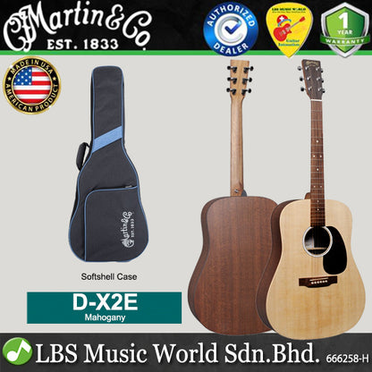 Martin D-X2E Dreadnought Spruce Top Acoustic Electric Guitar (DX2E DX2 E)