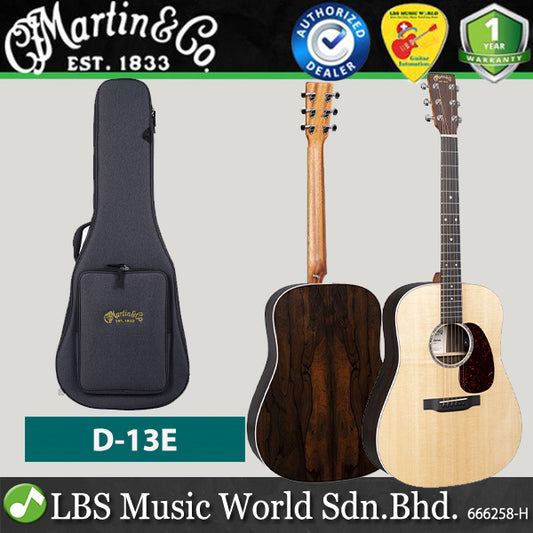Martin D-13E Dreadnought Acoustic Electric Guitar Solid Spruce Top and Ziricote Back and Side (D13E D 13E)