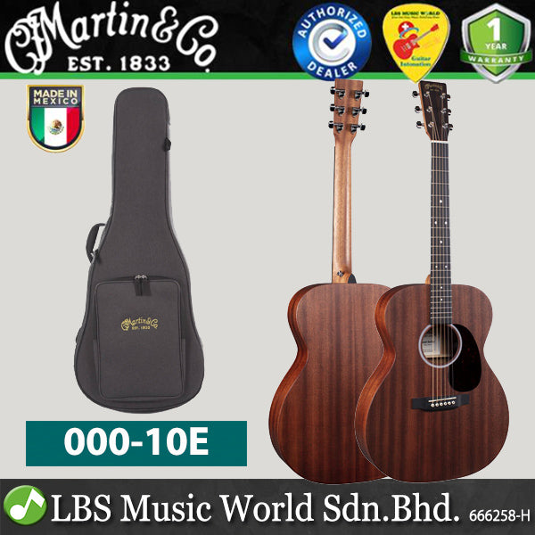 Martin 000-10E Auditorium Acoustic Electric Guitar With Gig Bag (00010E 000 10E)