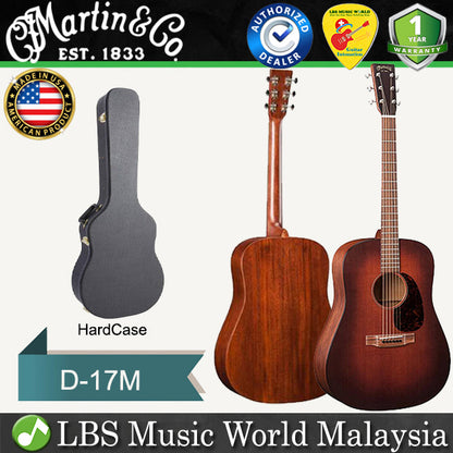 Martin D-17M Dreadnought Solid Spruce Top Mahogany Back and Sides Acoustic Guitar with Hard Case (D17M D 17M)