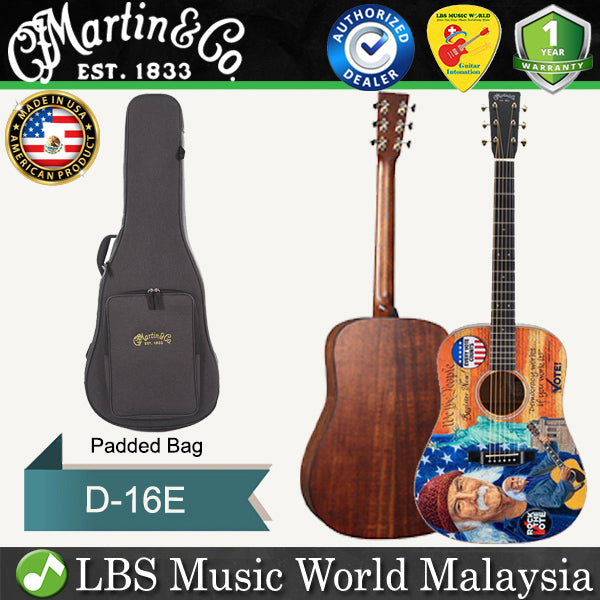 Martin D-16E Rock The Vote Dreadnought Acoustic Electric Guitar Special Edition With Gig Bag (D16E D 16E)