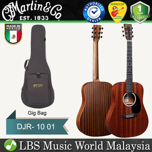 Martin DJR-10 Dreadnought Junior Sapele Spruce Top Acoustic Guitar with Gig Bag (DJR10 DJ 10)