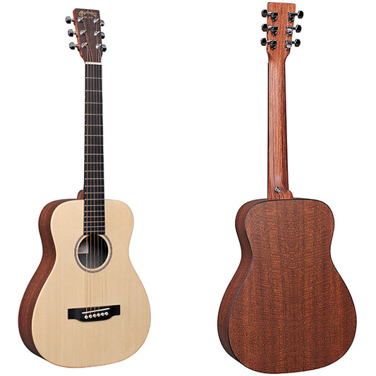 Martin LX1 Little Martin X Series Solid Sitka Spruce Mahogany HLP Back and Side Acoustic Guitar with Gig Bag - Natural