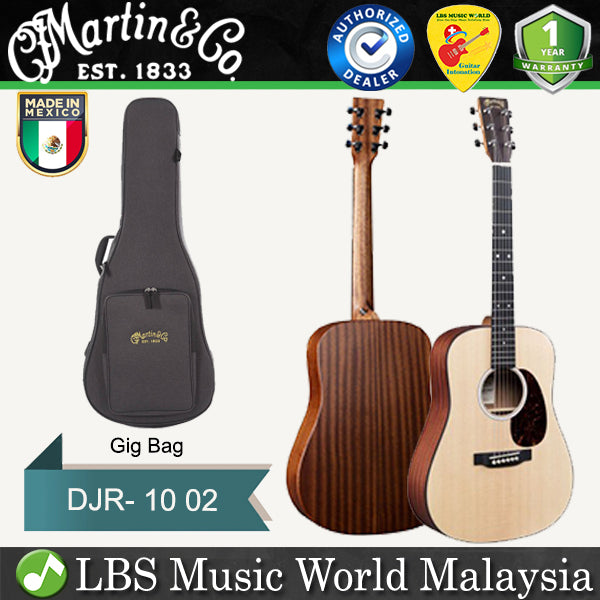 Martin DJR-10 Dreadnought Junior Sitka Spruce Top Acoustic Guitar with Gig Bag (DJR10 DJ 10)