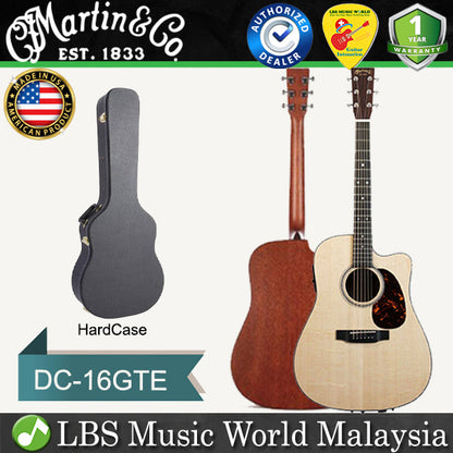 Martin DC-16GTE Dreadnought Cutaway Solid Spruce Top Acoustic Electric Guitar With Case (DC16GTE DC 16GTE)