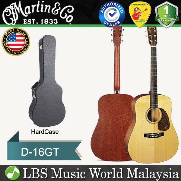 [Discontinued] Martin D-16GT Dreadnought 16 Series Solid Sitka Spruce Top Acoustic Guitar with Hard Case (D16GT D 16GT)