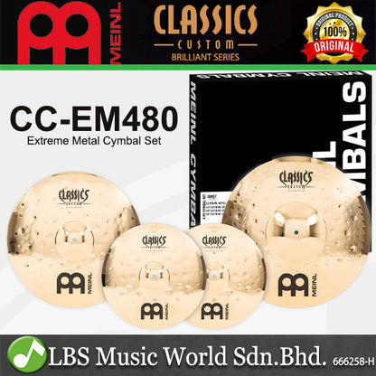 Meinl CCEM480 Classic Custom Extreme Metal Cymbal Set - 14" Hihat / 18" Crash / 20" Ride