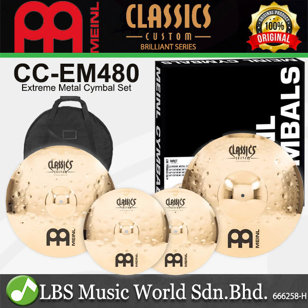 Meinl CCEM480 Classic Custom Extreme Metal Cymbal Set - 14" Hihat / 18" Crash / 20" Ride
