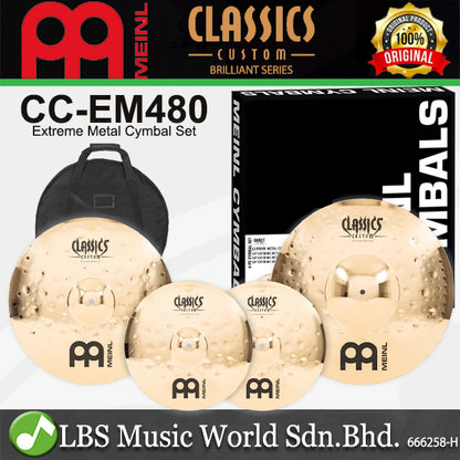 Meinl CCEM480 Classic Custom Extreme Metal Cymbal Set - 14" Hihat / 18" Crash / 20" Ride