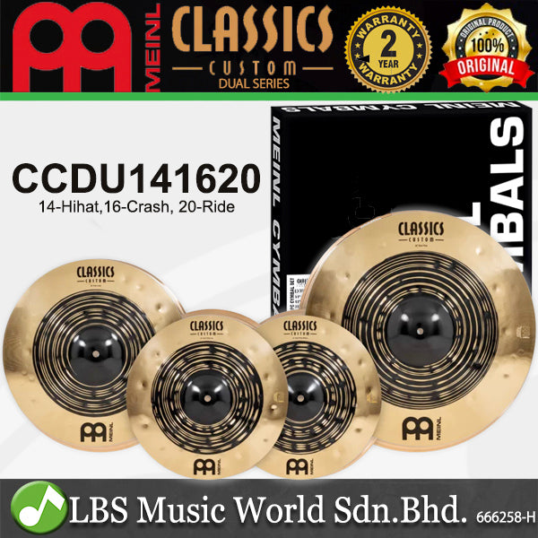 Meinl CCDU141620 Classic Custom Dual Complete Cymbal Set - 14" Hihat / 16" Crash / 20" Ride