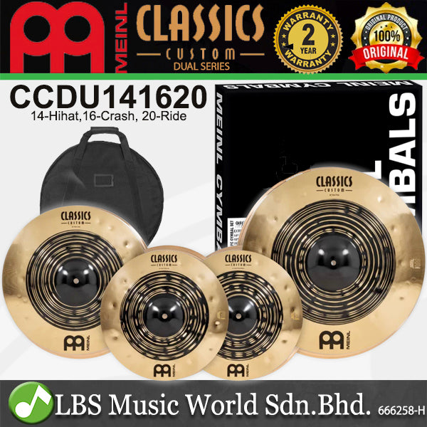 Meinl CCDU141620 Classic Custom Dual Complete Cymbal Set - 14" Hihat / 16" Crash / 20" Ride