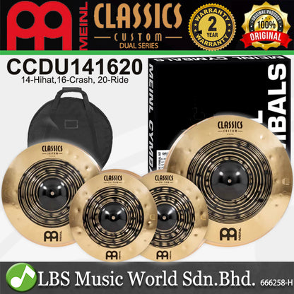 Meinl CCDU141620 Classic Custom Dual Complete Cymbal Set - 14" Hihat / 16" Crash / 20" Ride