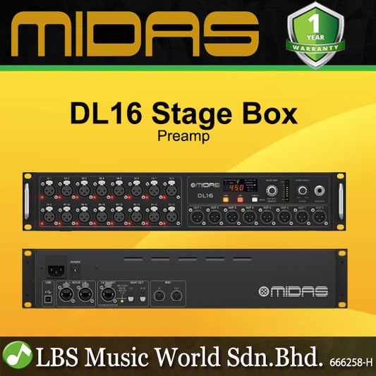 Midas DL16 Stage Box 16 Input 8 Output Microphone Preamplifier Ultranet & Adat Interface (DL 16)