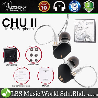 Moondrop CHU II In Ear Monitor Dynamic Wired Earphone with Interchangeable Cable IEMs - Version 2