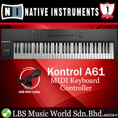 Native Instruments Komplete Kontrol A61 61 Key Smart USB MIDI Controller Keyboard (A 61)